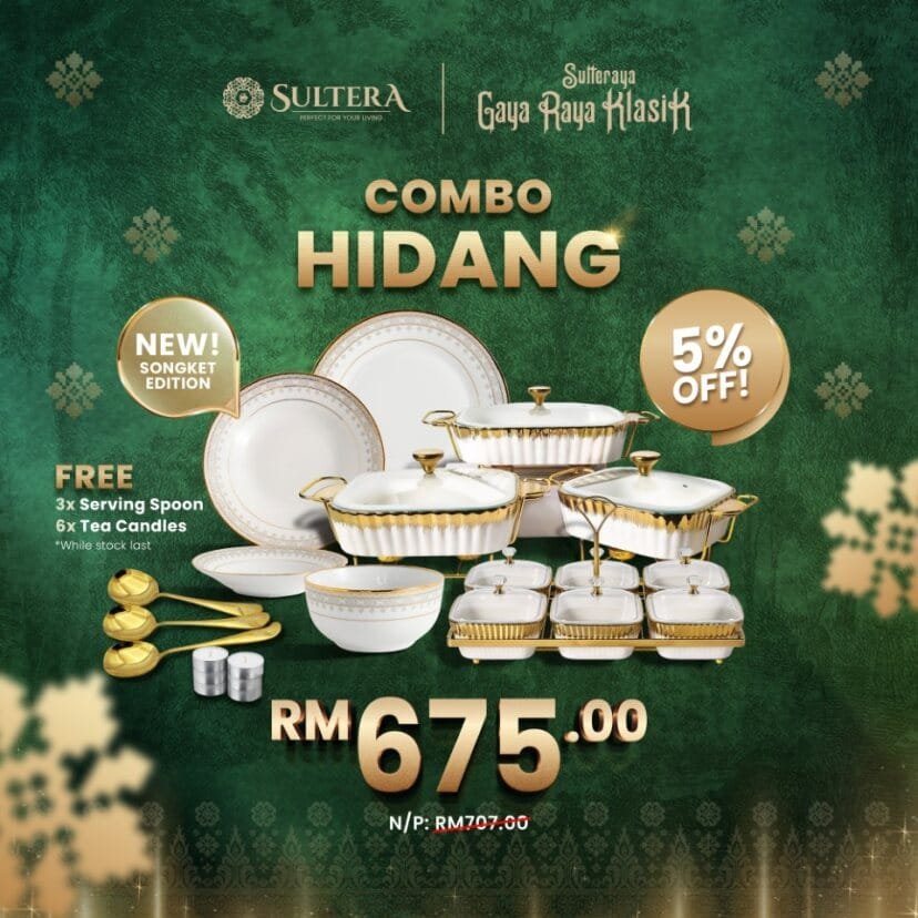 Hidang-Serving Dish + Condiment Dish + Dinner Set (White)