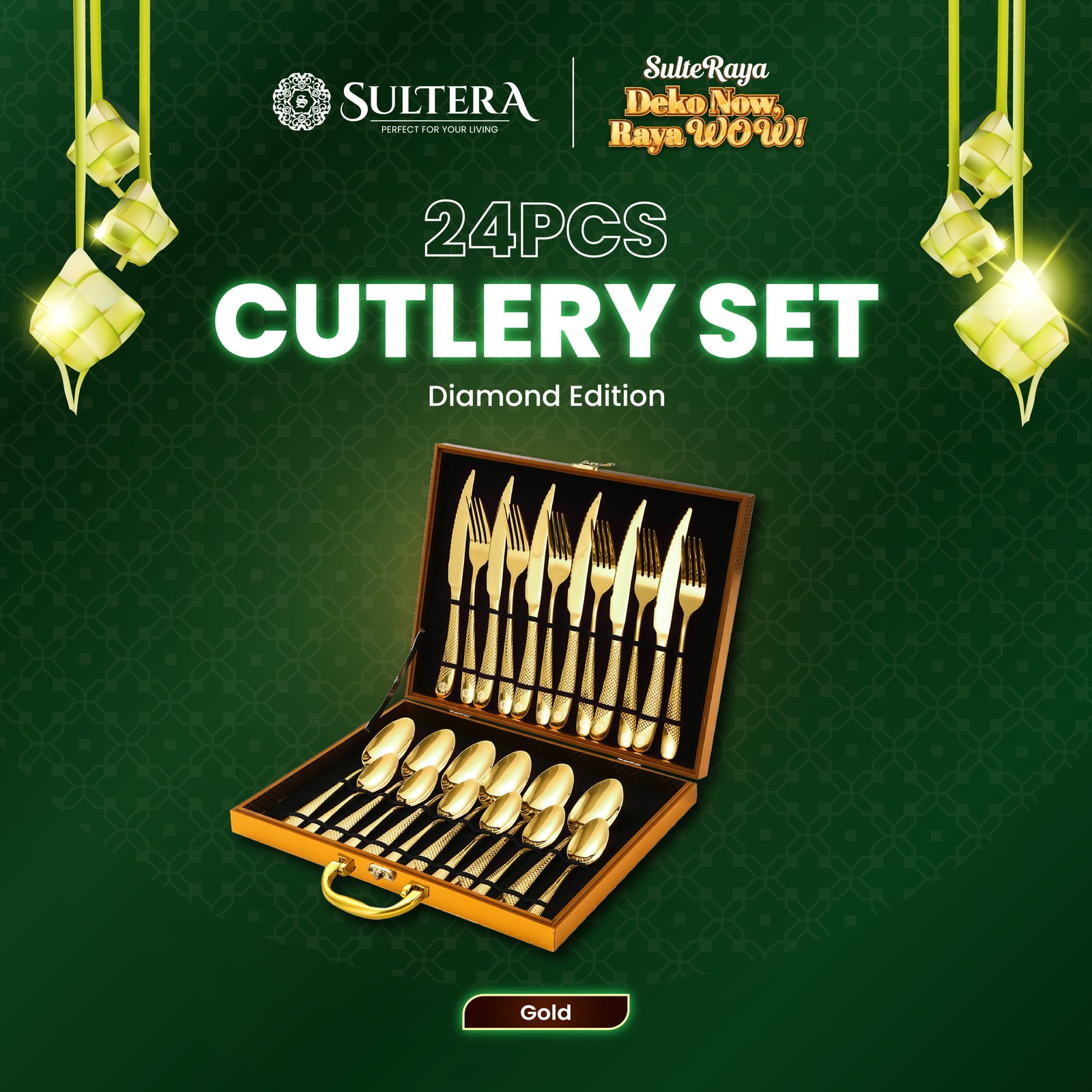 Premium 24Pcs Cutlery Set : Diamond Edition