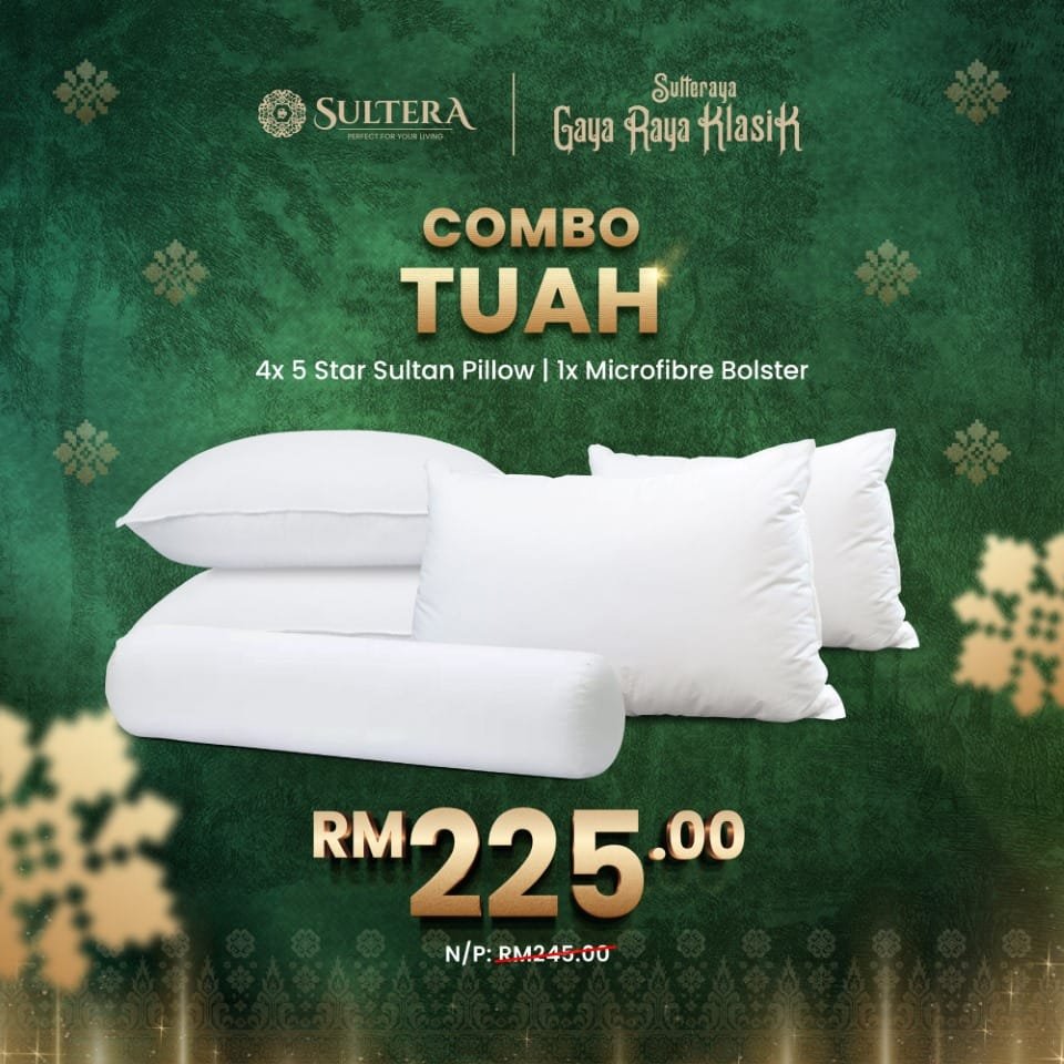 Combo Tuah : 4 Pieces 5 Star Pillow + 1 Piece Bolster