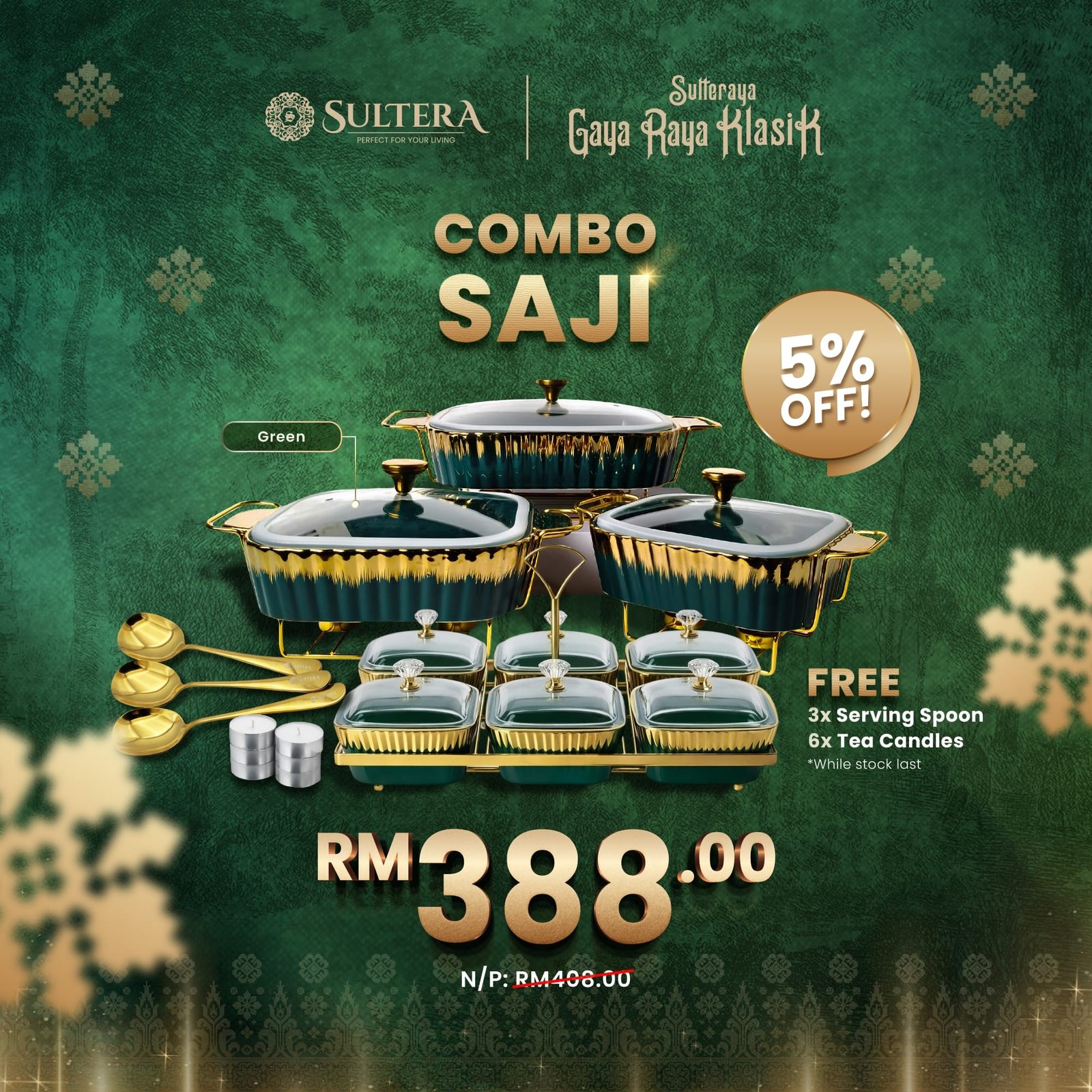 SAJI-Serving Dish Combo 3 in 1 Set + Condiment Dish 6pcs in 1 Set