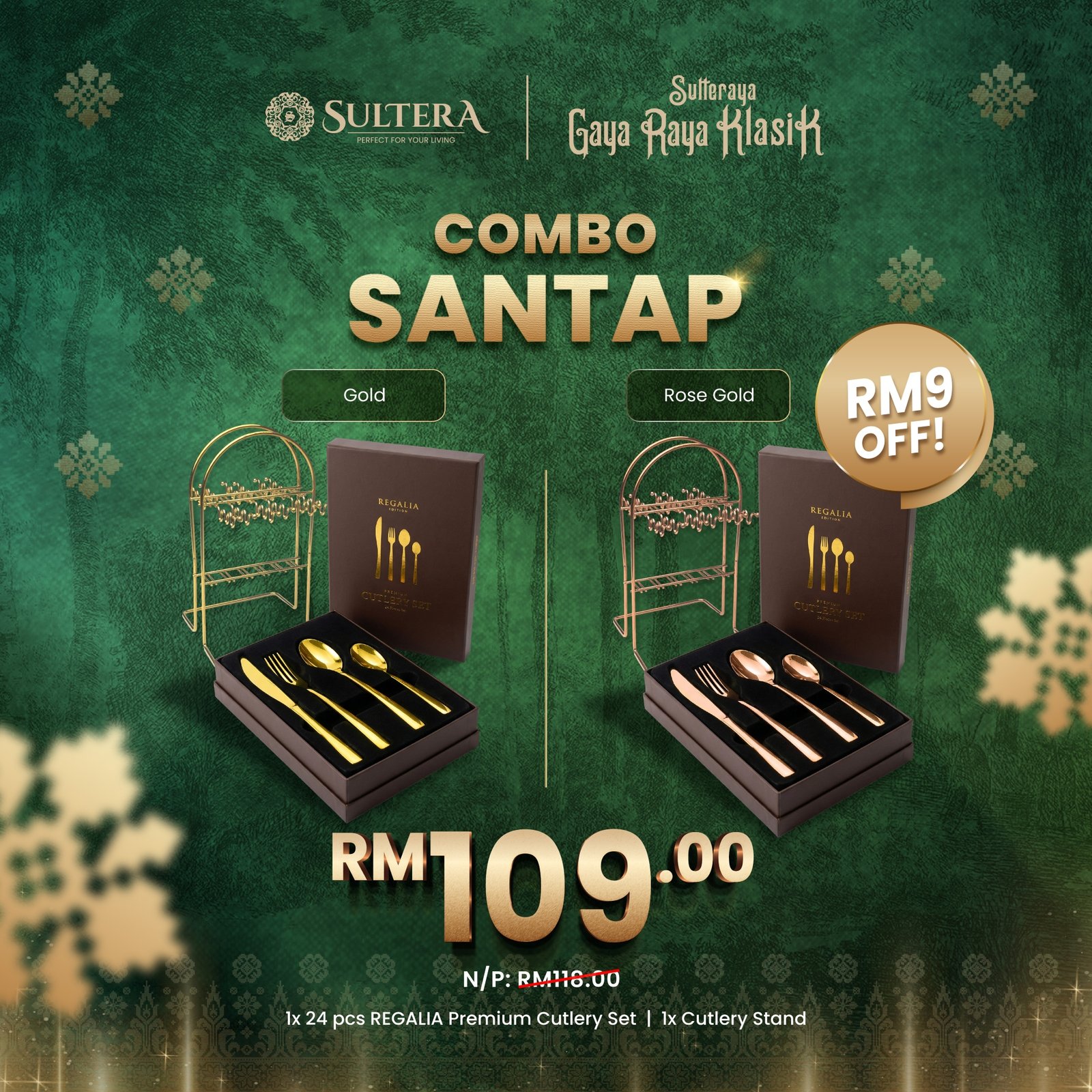 SANTAP 24pcs Regalia with Stand