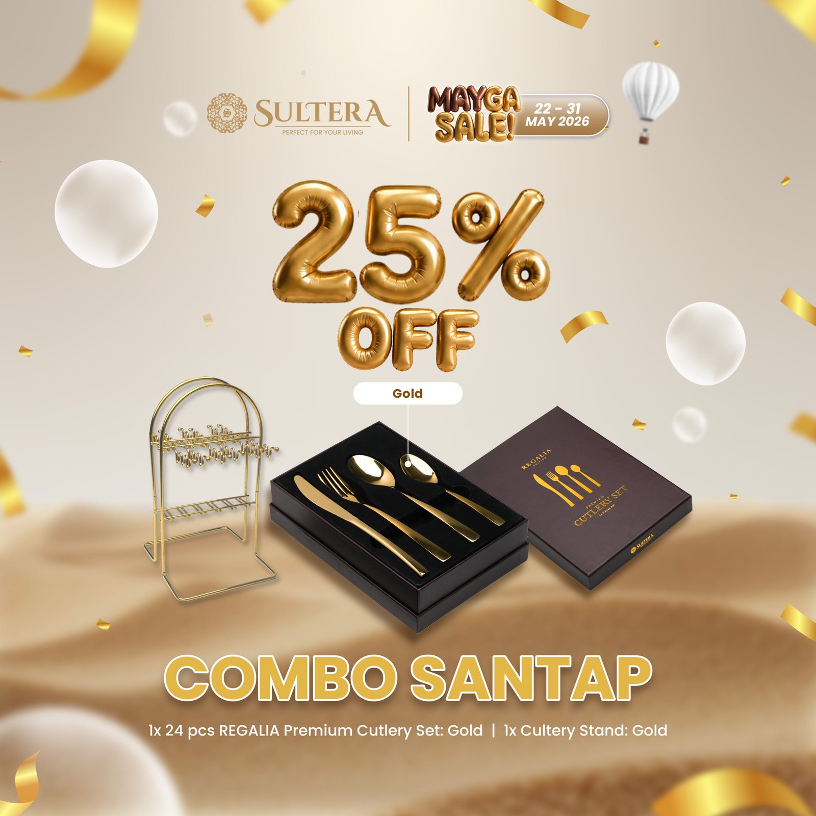 Combo SANTAP 24pcs Regalia with Stand