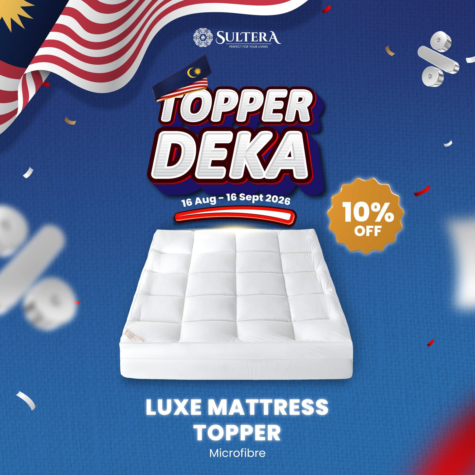 Sultera Mattress Topper | Breathable & Fluffy Soft