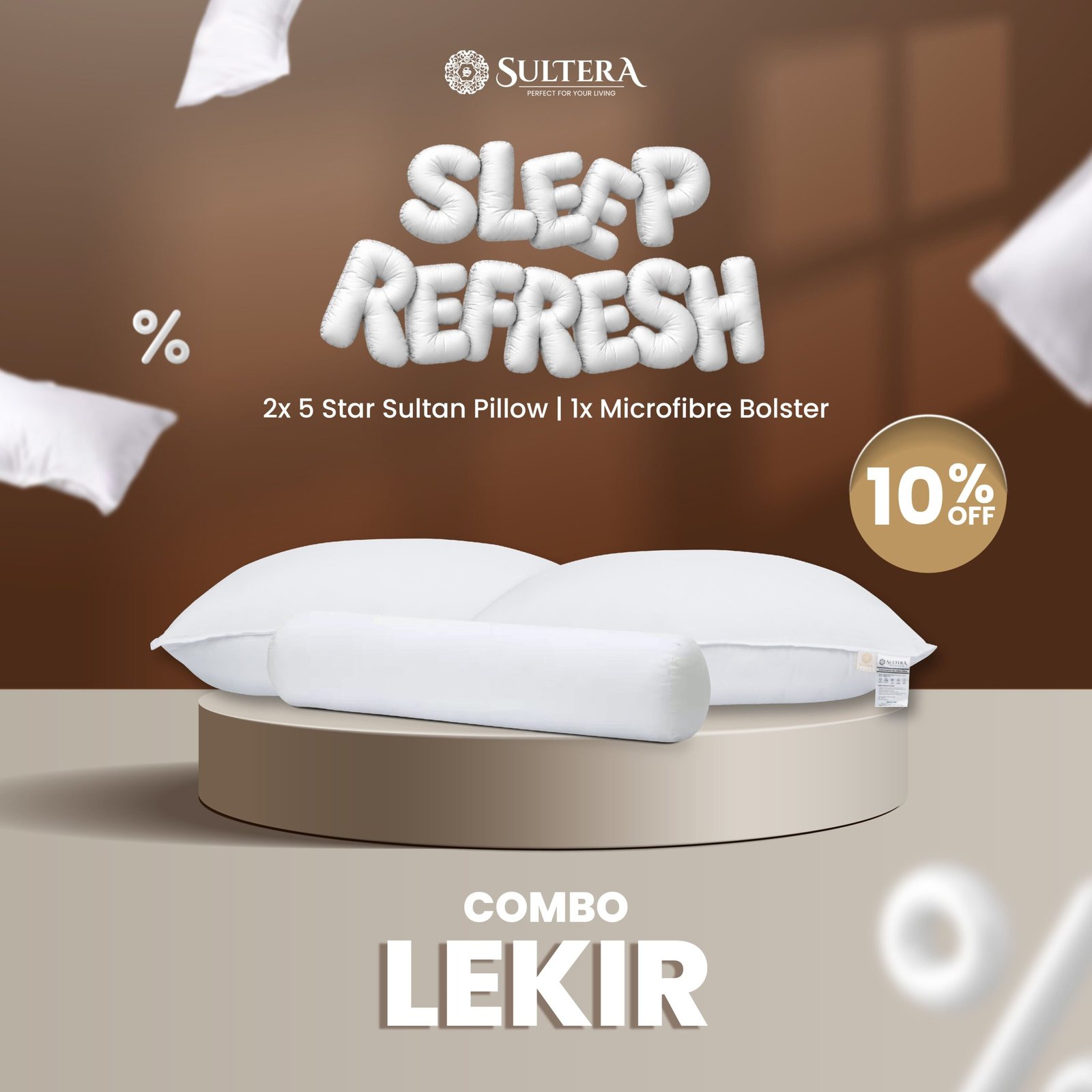 Combo Lekir : 2 Pcs 5 Star Pillow + 1 Bolster