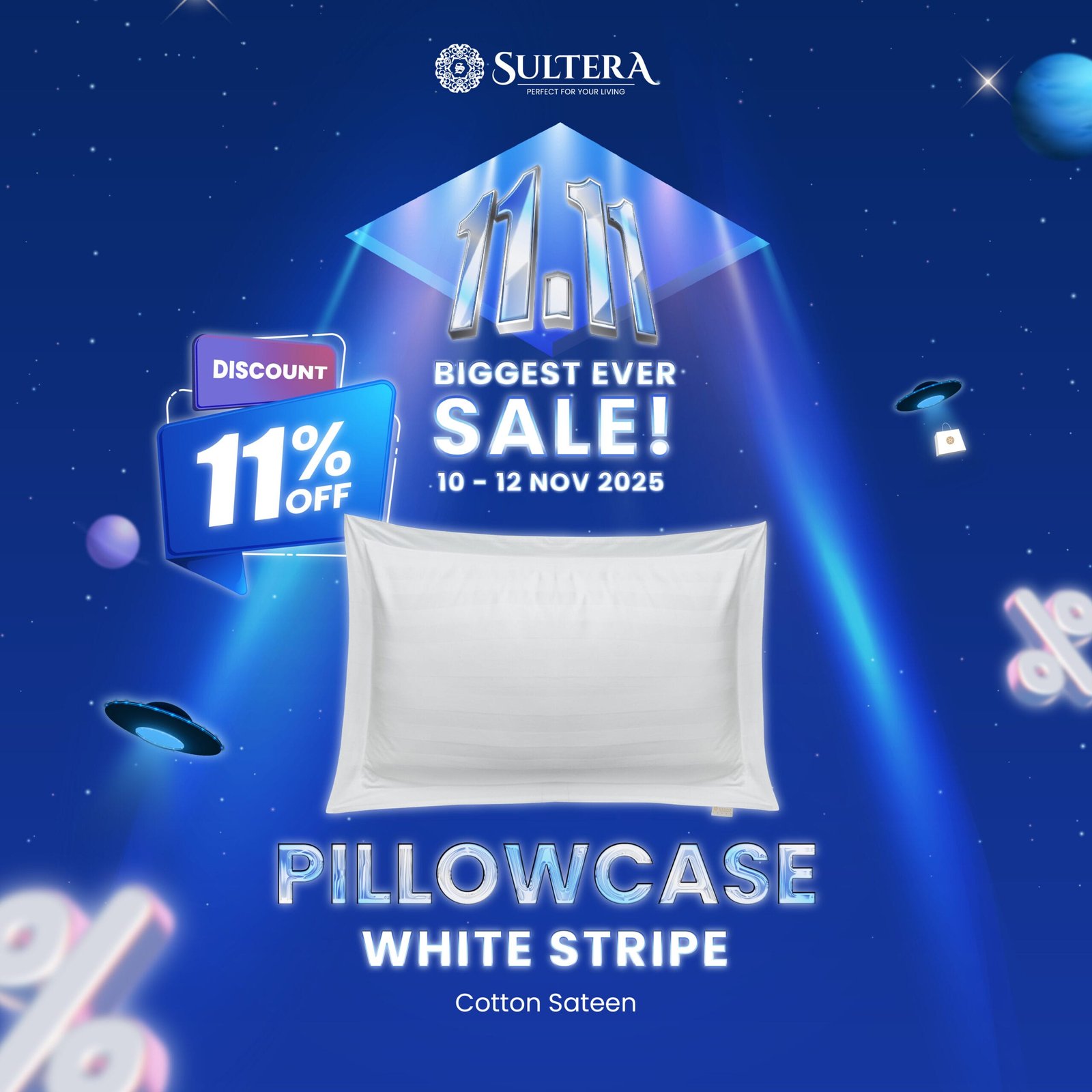 Exclusive Pillowcase - White Stripe