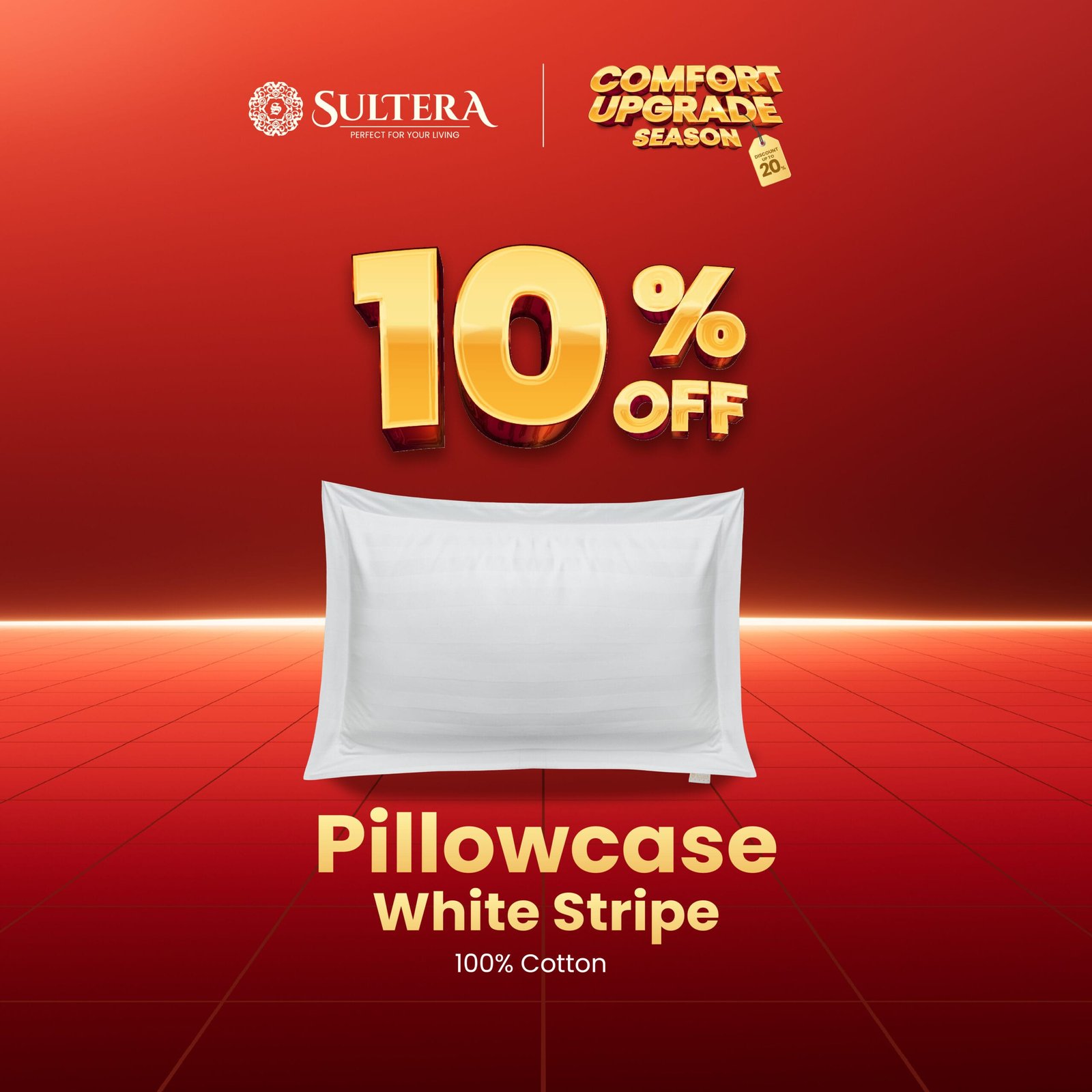 Exclusive Pillowcase - White Stripe