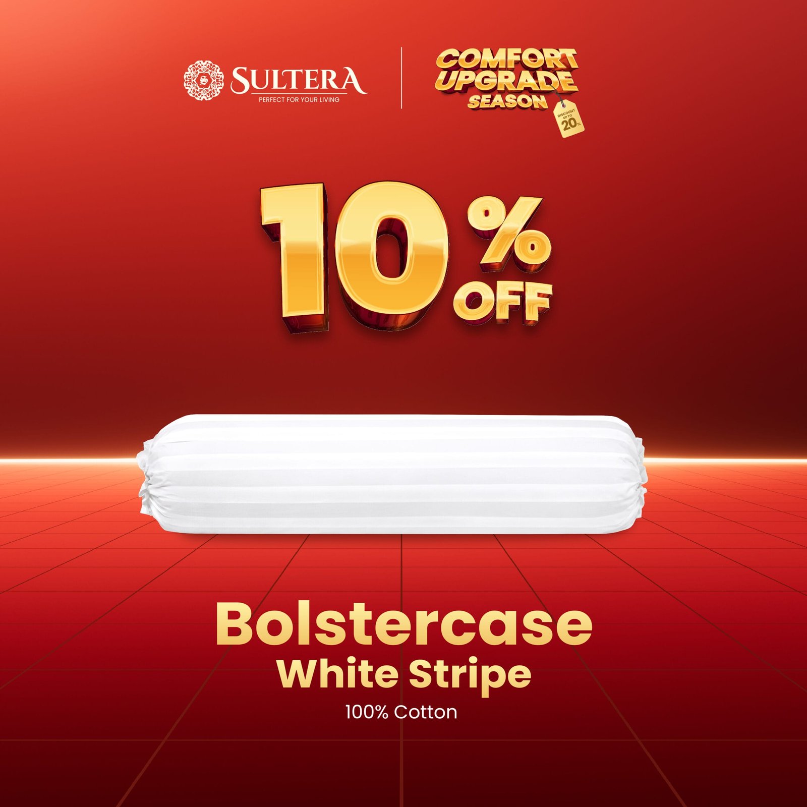 Exclusive Bolstercase - White Stripe