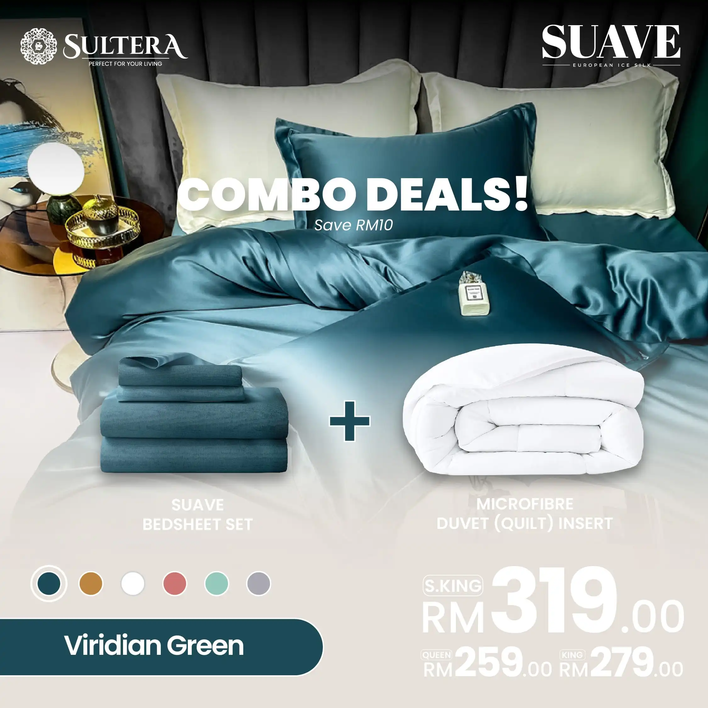 SUAVE European Ice Silk Bed Sheet Sultera