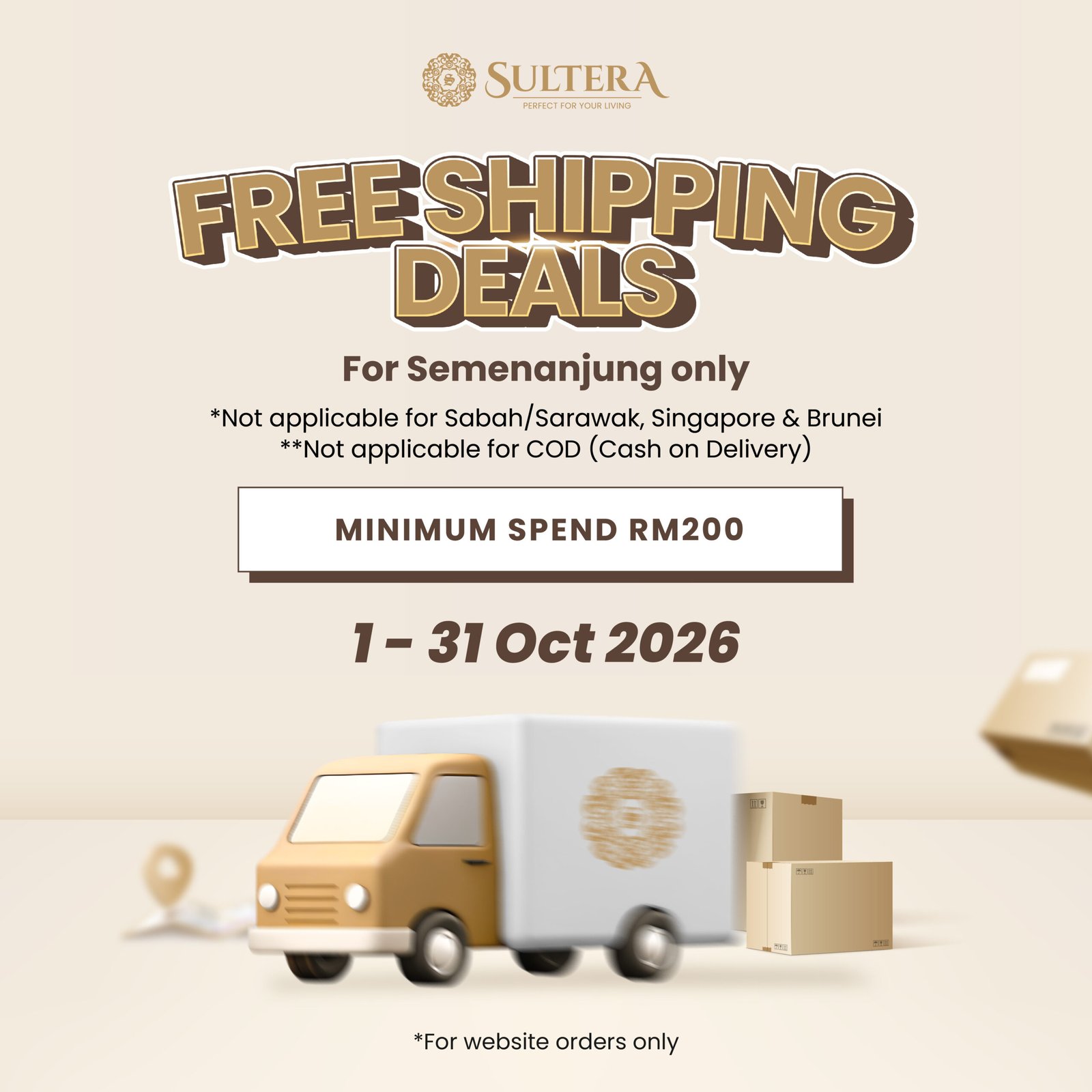 Free Shipping Deals Min Spend RM200