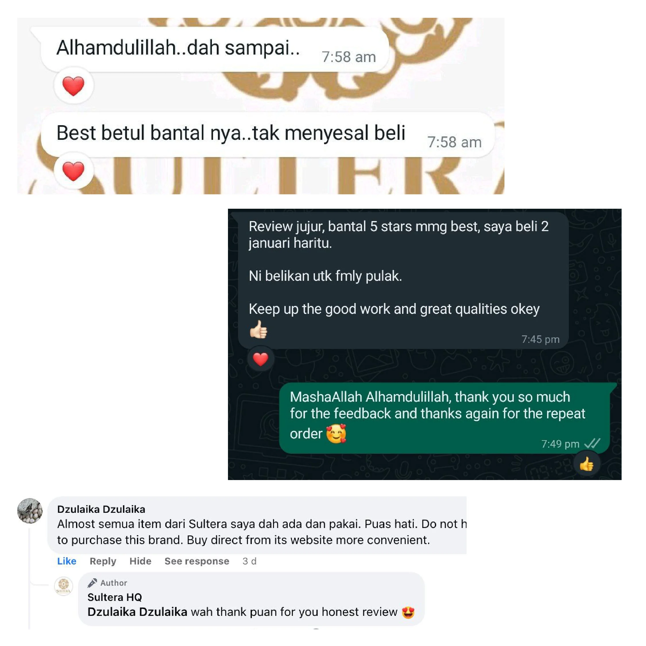 Testimoni bantal gebu hotel sultera